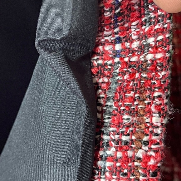 Adam Lippes Collective Women’s 10 Red Tweed Midi Sleeveless Sheath Dress - Picture 7 of 12